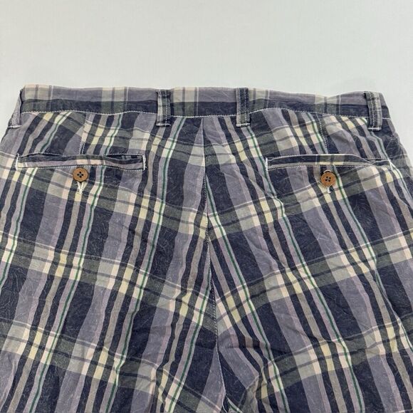 Snake Eyes Players Multicolor Plaid Flat Front Chino Shorts Sz 32 (36" Waist) - Picture 7 of 7